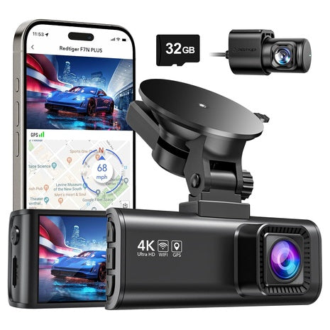 RedTiger 4K/2.5K Dual Dash Cam w/ 24H Parking Mode & Night Vision