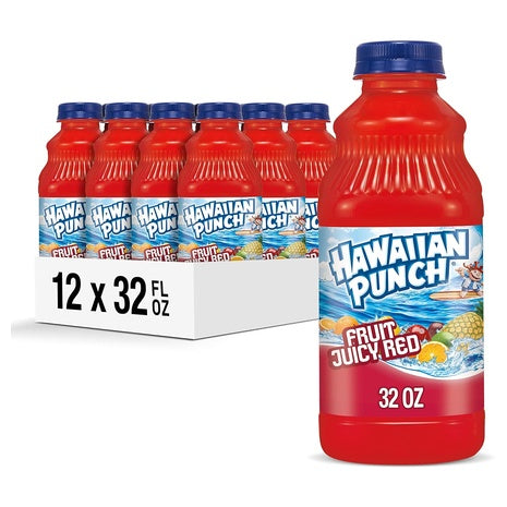 12 Bottles of Hawaiian Punch Fruit Juicy Red (32 Oz)