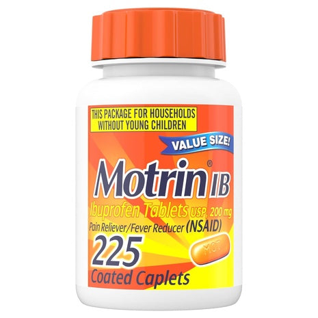 225 Motrin IB Ibuprofen 200mg Tablets
