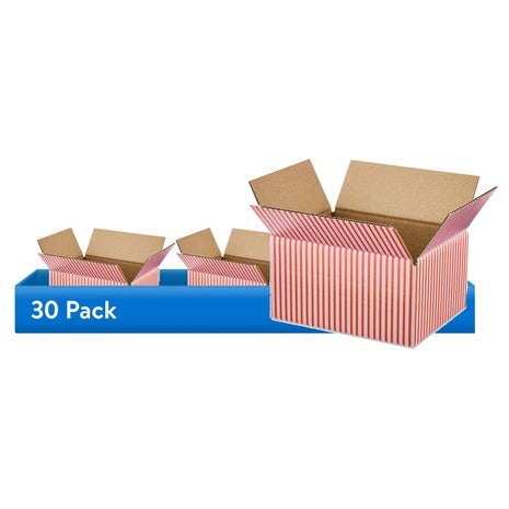 30-Pack Pen+Gear Decorative Shipping Boxes (8" x 6" x 4")