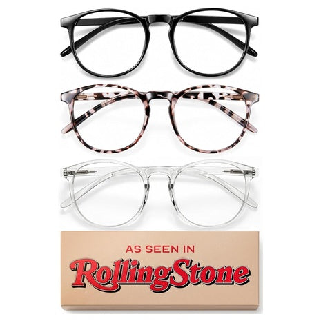 3-Pack Women's Round Frames Chic & Comfy Blue Light Glasses