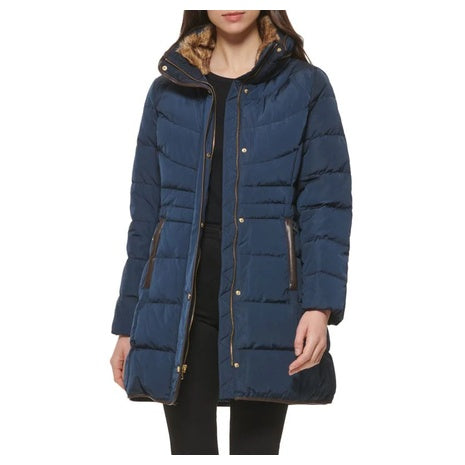 Cole Haan Women's Faux Fur Trim Down Puffer Jacket