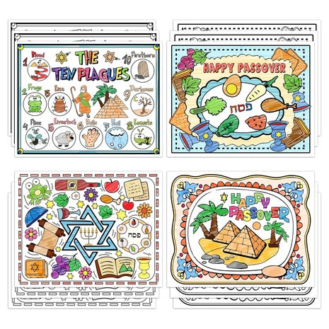12 Pesach Coloring Placemats