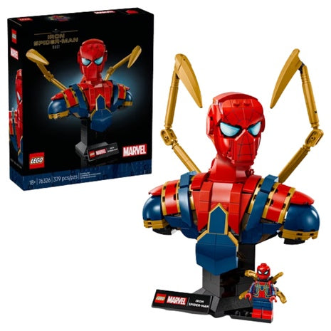 379-Piece LEGO Marvel Iron Spider-Man Bust Collectible Building Kit (76326)