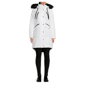 Guess Women's aux Fur Hooded Coat