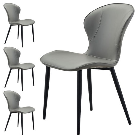 Set of 4 Modern PU Leather Dining Chairs