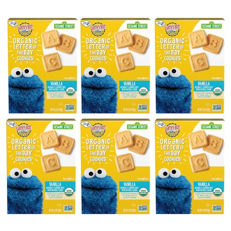 6-Pack Earth's Best Organic Letter of the Day Cookies (OU-D)