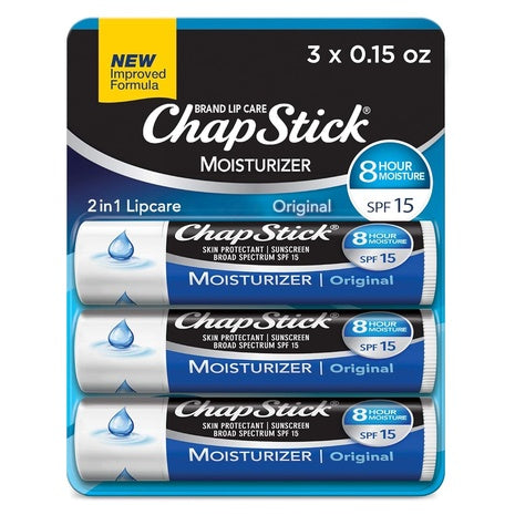 3-Pack ChapStick Moisturizer Lip Balm