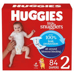 84 Size 2 Huggies Little Snugglers Baby Diapers