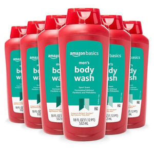 6-Pack Amazon Basics Men's Sport Scent Soap Body Wash