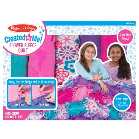 Melissa & Doug Created by Me! Flower Fleece Quilt No-Sew Craft Kit