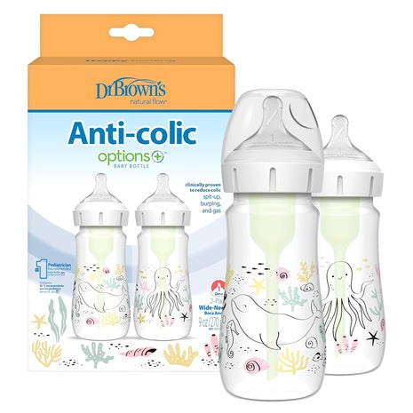 2-Pack Dr. Brown’s Natural Flow Anti-Colic Baby Bottle