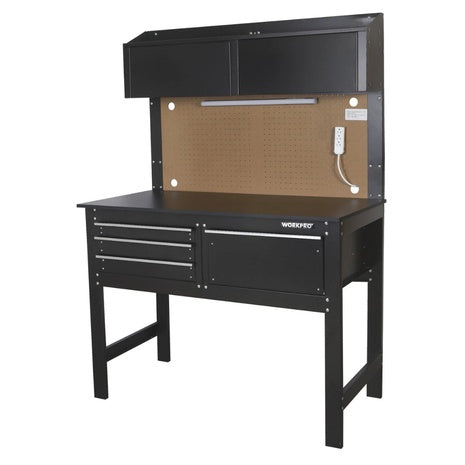 48" Steel Workbench & Cabinet Combo W/ LED Lighting