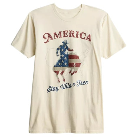 Men's America Cowboy Stay Wild & Free Graphic Tee (Various)
