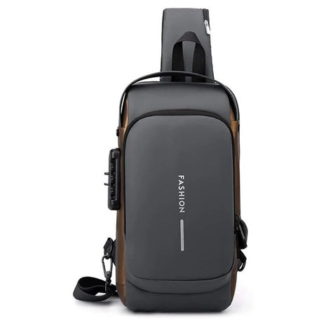 Waterproof Anti-Theft PU Leather Crossbody Travel Sling Bag With Lock