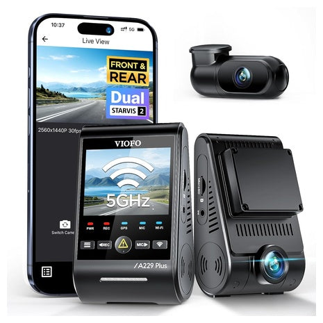 Viofo A229 Plus Dash Cam Front and Rear