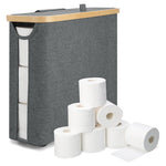 Bamboo Toilet Paper Storage Basket with Lid