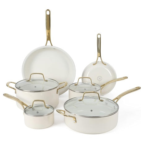 10-Piece Martha Stewart Lockton Ceramic Nonstick Cookware Set