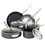 10-Piece Viking Hard Anodized Non-Stick Pots and Pans Set with Glass Lids
