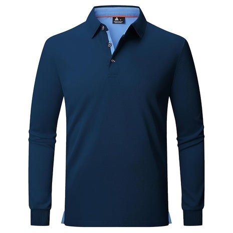 Men's Long Sleeve Moisture Wicking Casual Polo Shirts