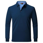 Men's Long Sleeve Moisture Wicking Casual Polo Shirts