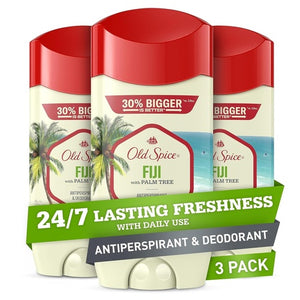 3 Old Spice Fiji Invisible Solid Antiperspirant & Deodorant Sticks