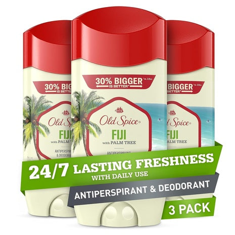 3 Old Spice Fiji Invisible Solid Antiperspirant & Deodorant Sticks