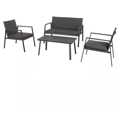 4-Piece StyleWell Paces Lake Metal Patio Conversation Set