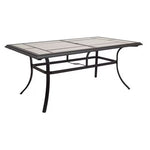 Newport Outdoor Ceramic Tile Top Rectangular Dining Table