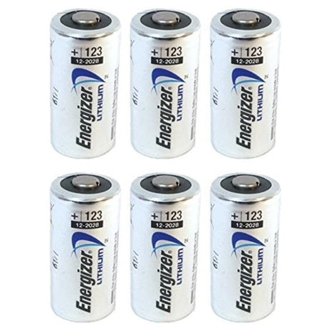 6 Energizer 123 Lithium Batteries
