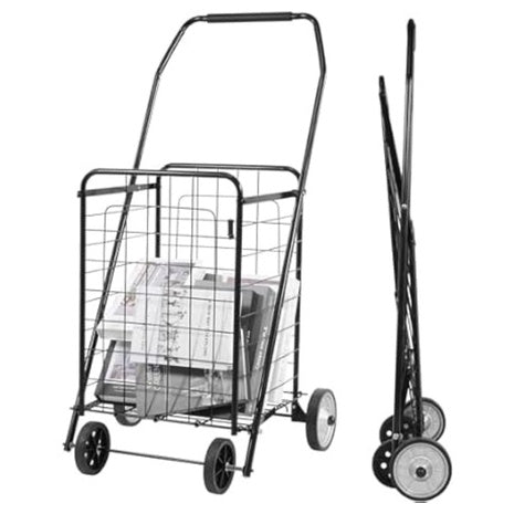 Foldable Collapsible Durable Rolling Wheels Grocery Utility Cart