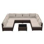 9-Piece Patio Watcher Wicker Patio Conversation Seating Set