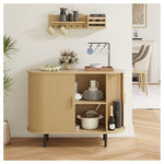 40" Sideboard Buffet Storage Cabinet With 2 Sliding Doors