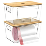 2-Pack Trash Bag Dispensers with Bamboo Lids