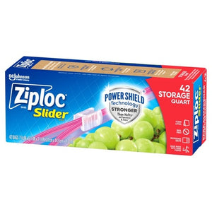 Pack of 42 Ziploc Quart Food Storage Slider Bags