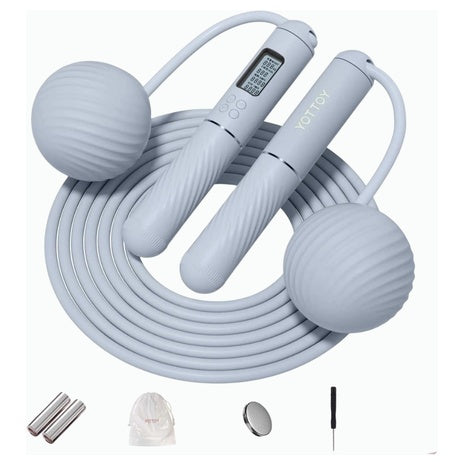 Cordless Weighted Jump Rope with Counter & LCD Display