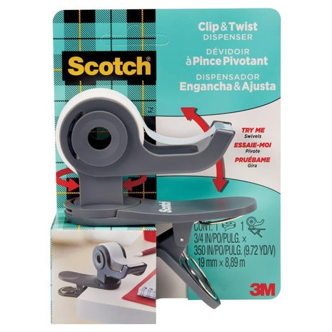 Scotch Clip & Twist Desktop Tape Dispenser