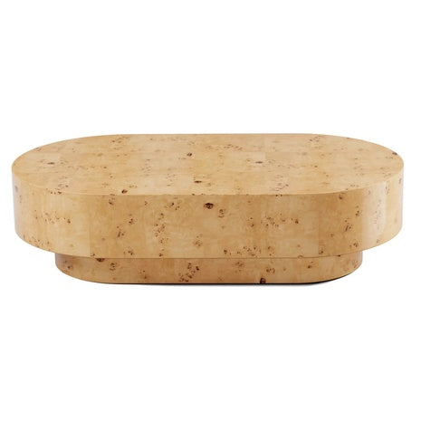 43.7'' Ivy Bronx Handcrafted Burl Wood Oval Coffee Table