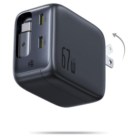 Baseus 67W 3-in-1 Retractable USB-C Charger