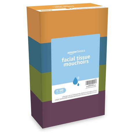 4 Boxes Amazon Basics Tissues