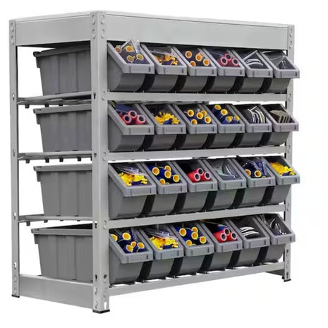 King's Rack 4-Tier 24 Plastic Bins Storage System Garage Storage Rack