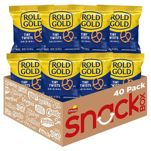 40 Pack of 1oz Bags of Rold Gold Tiny Twists Pretzels