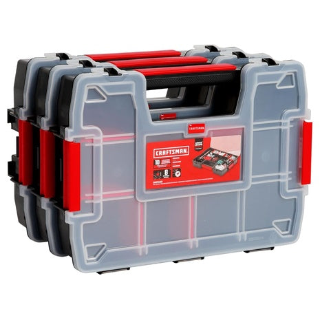 3-Pack Craftsman Storage Organizer with 10 Compartments & Lid