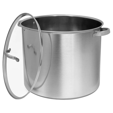 27-Qt Sedona Kitchen Stainless Steel Stock Pot with Glass Lid