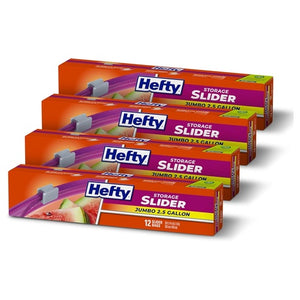 48 Hefty 2.5 Gallon Slider Jumbo Storage Bags