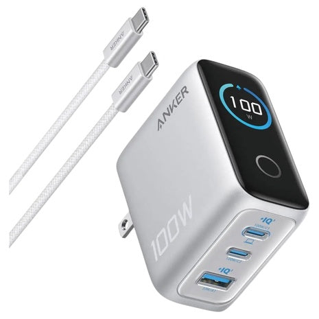 Anker 100W Max Ultra-Compact 3-Port GaN USB C Charger Block