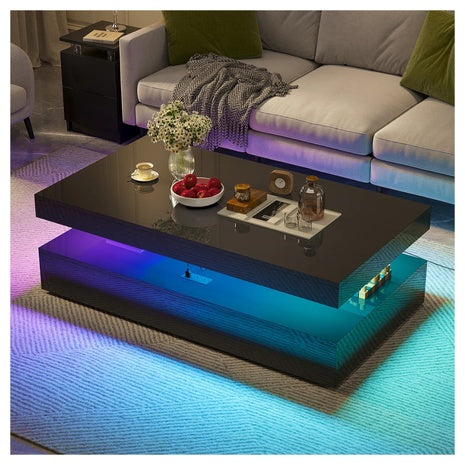47" Ivy Bronx High-Glossy LED Coffee Table