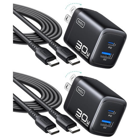 2-Pack INIU 30W Type C Charger with Cables