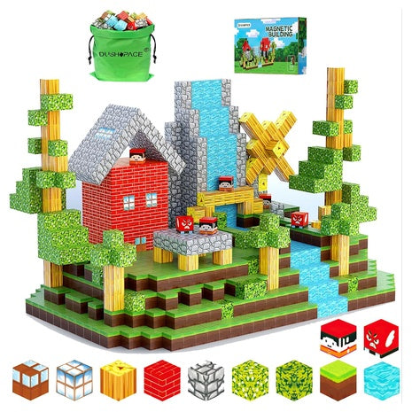 120 Magnetic Building Blocks Set With Storage Bag