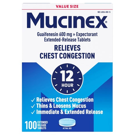 100 Mucinex 12-Hour Mucus Relief Tablets